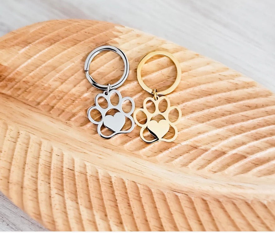 Pawprint Keychain with free personalization